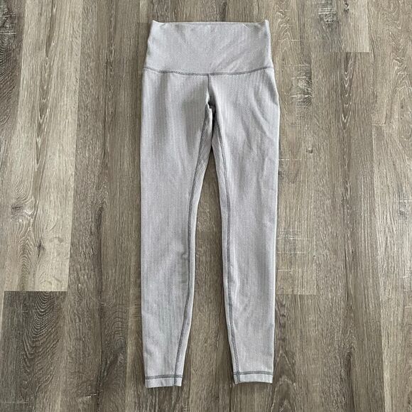Lululemon Wunder Under Pant Legging Heathered White Slate Size: 6 - Picture 2 of 9